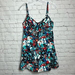 Penbrooke Swim Floral One Piece Empire Waist Swimsuit Dress